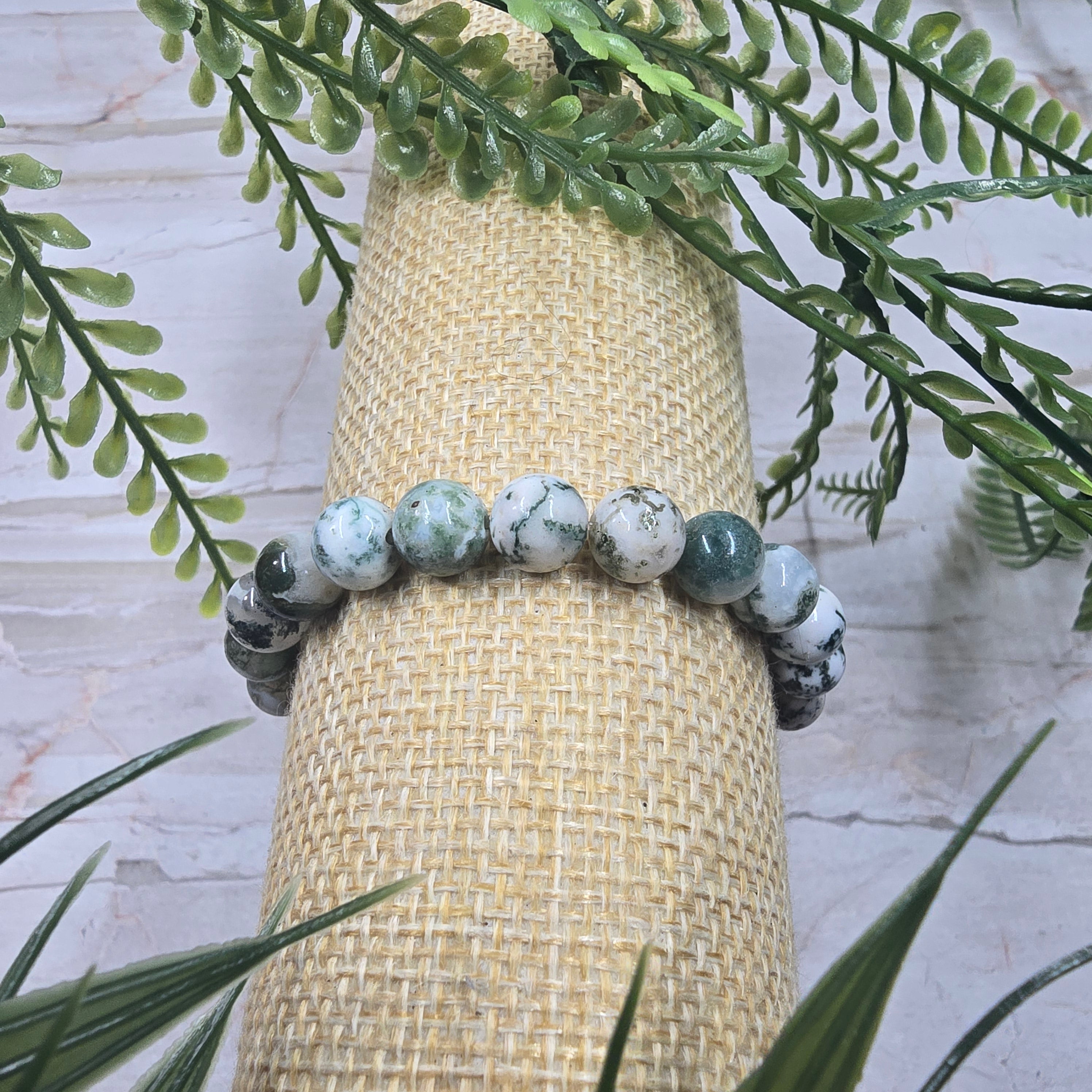🌿 Bracelet élastique Agate Arbre 8 mm – ancrage & sérénité
