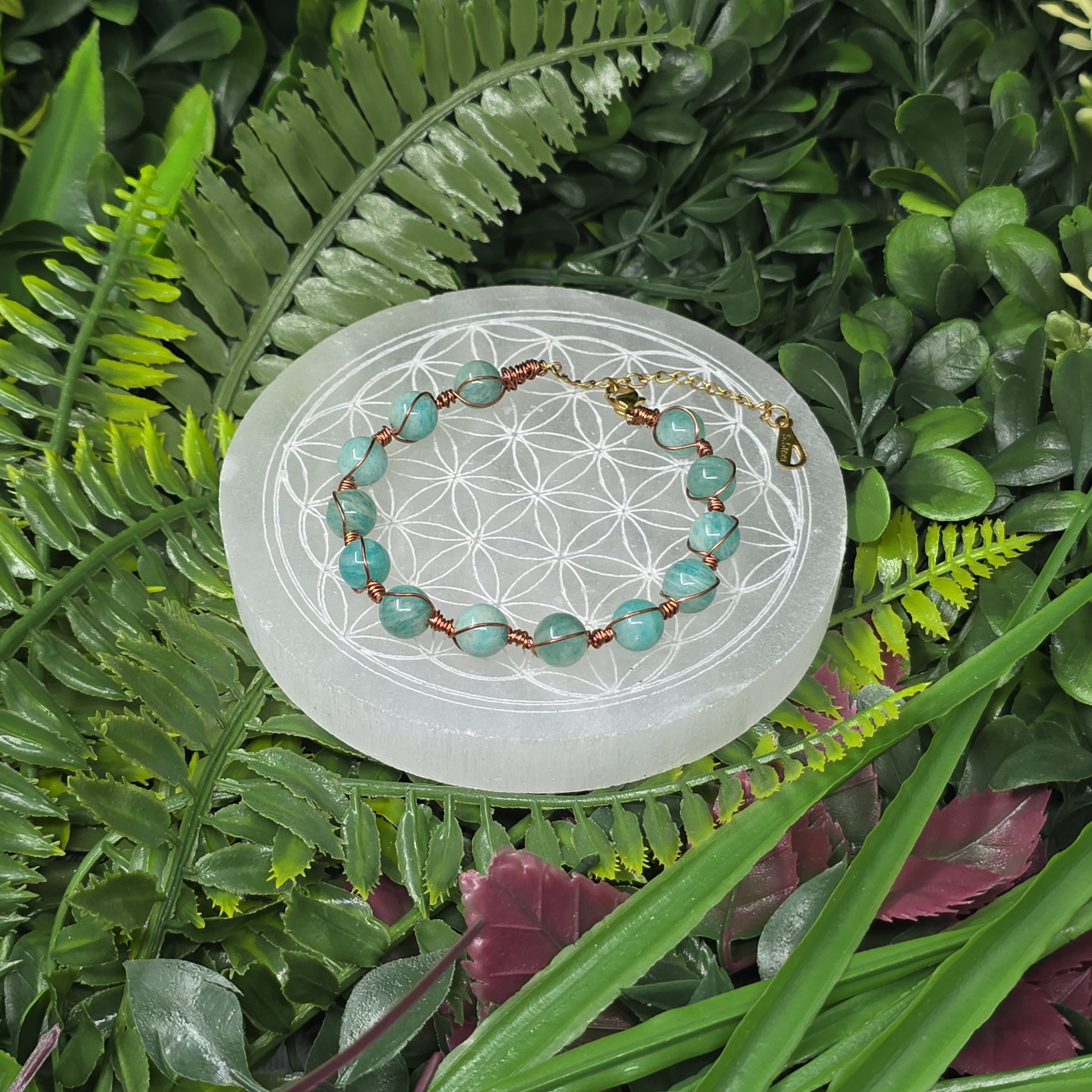 💚 Bracelet ajustable Amazonite 8 mm – douceur & confiance