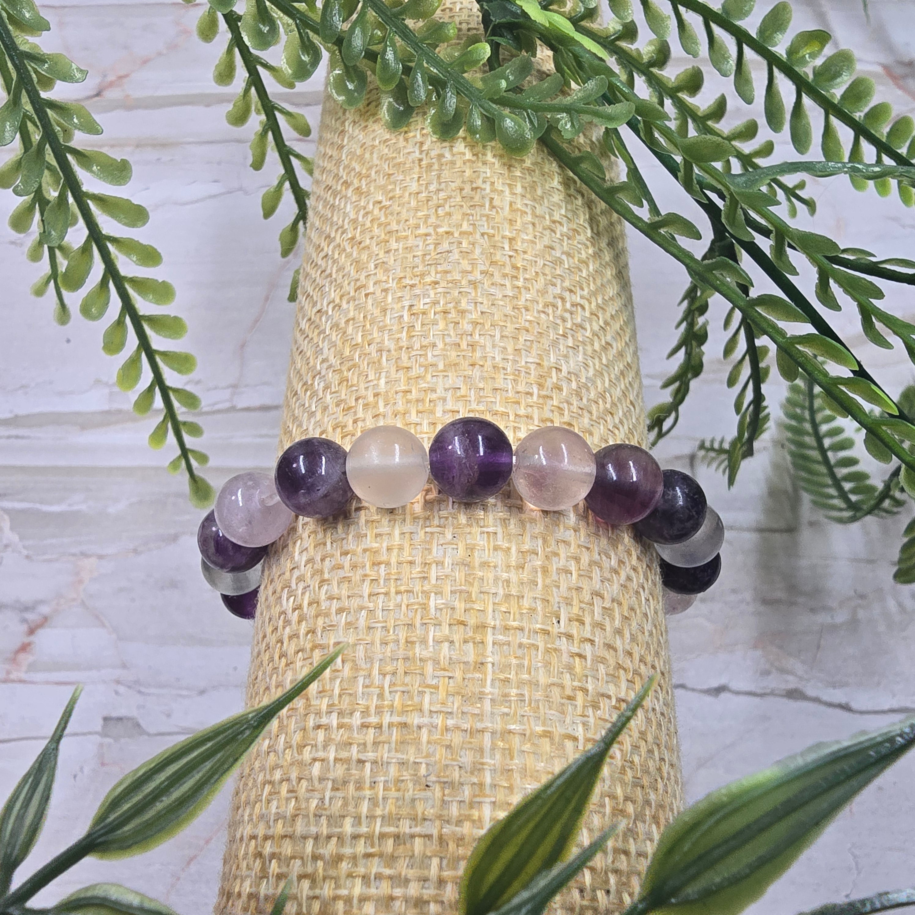 🌈 Bracelet élastique Fluorite 8 mm – clarté & harmonie