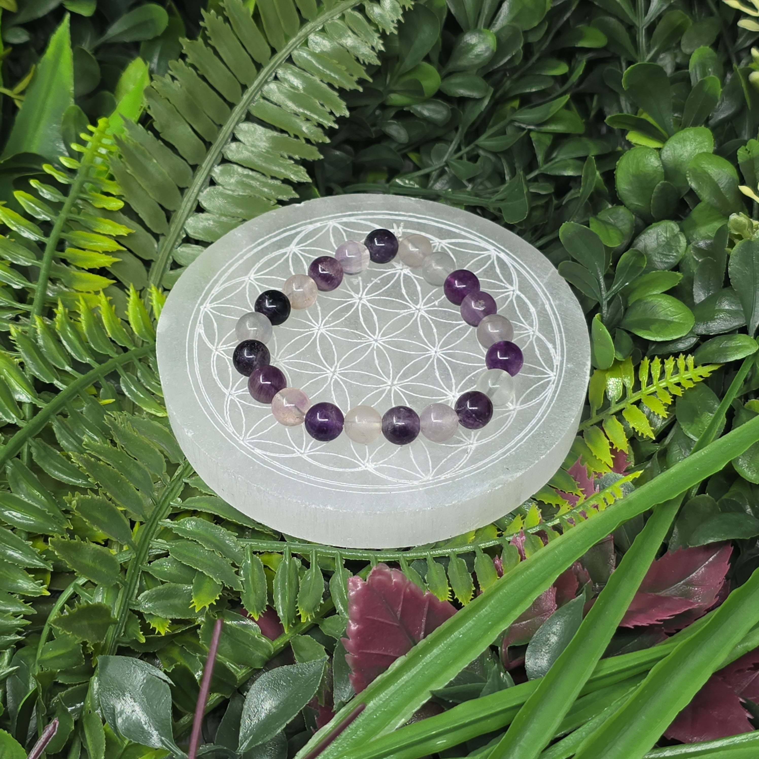 🌈 Bracelet élastique Fluorite 8 mm – clarté & harmonie