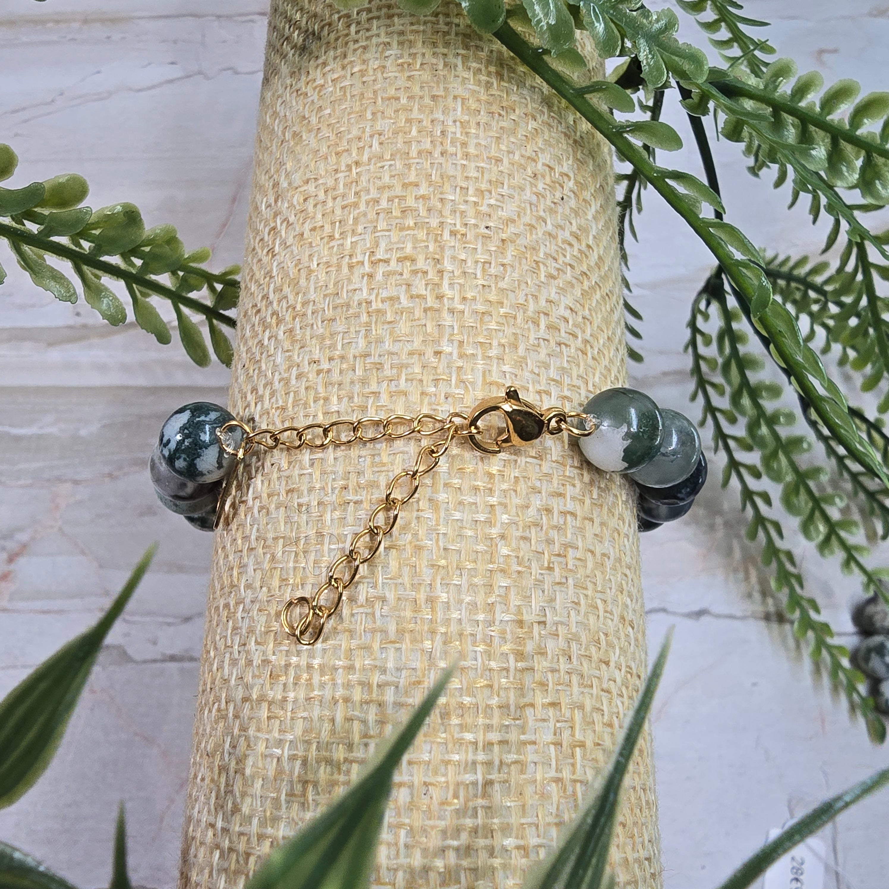 🌿 Bracelet ajustable Agate Arbre 8 mm mat – sérénité & équilibre