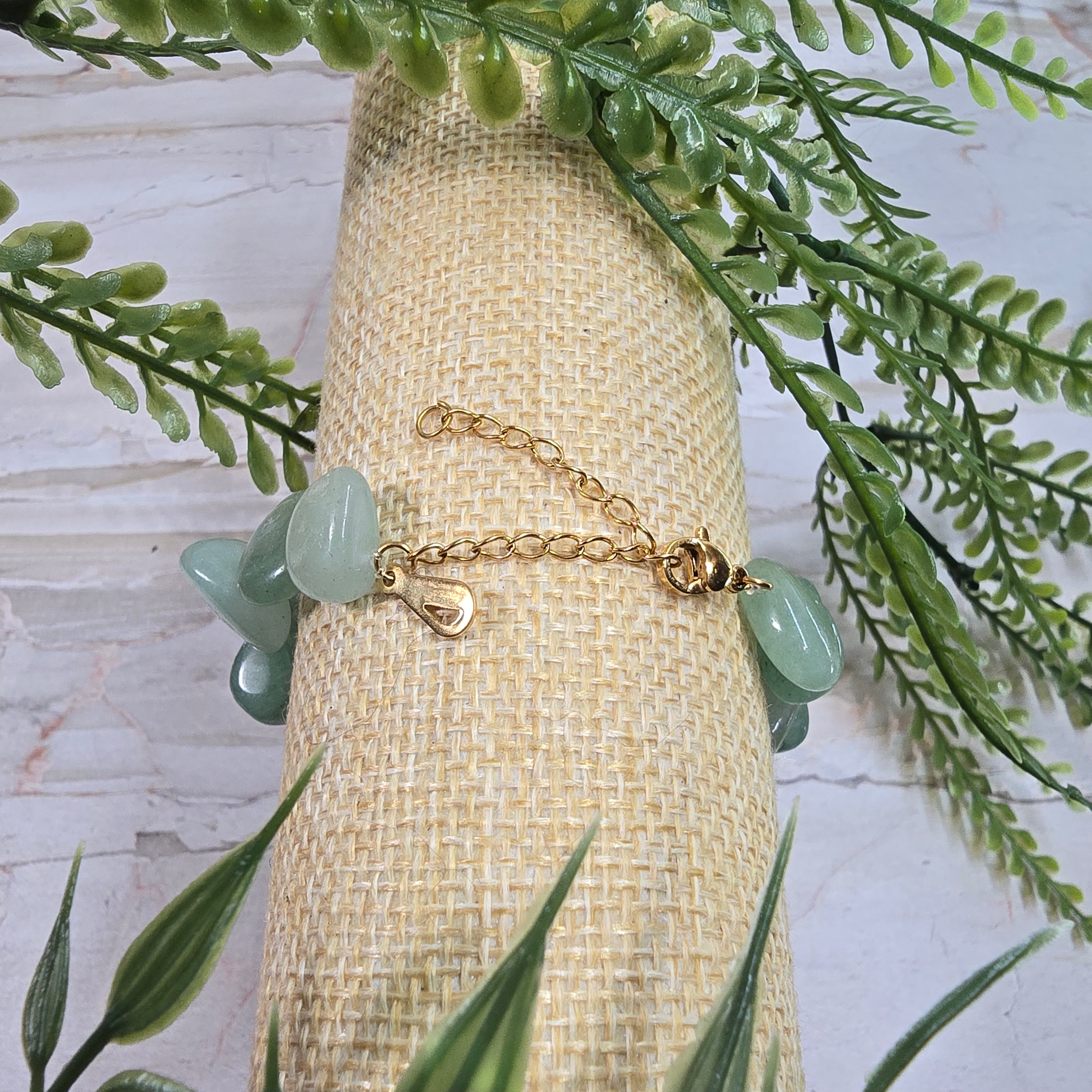 💚 Bracelet asymétrique ajustable Aventurine Verte – chance & harmonie