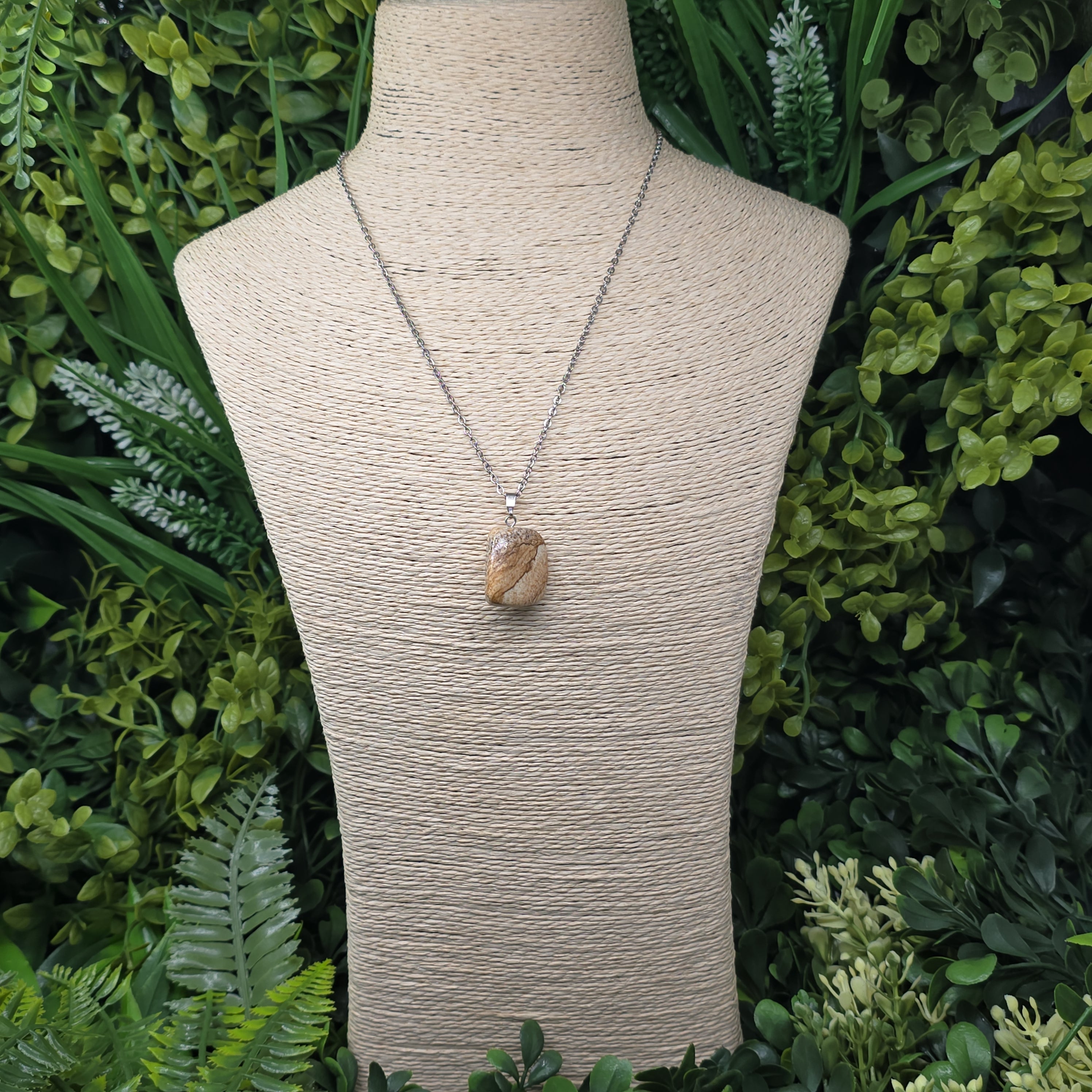 🌾 Collier “Esprit Sauvage” – Jaspe paysage 🤎