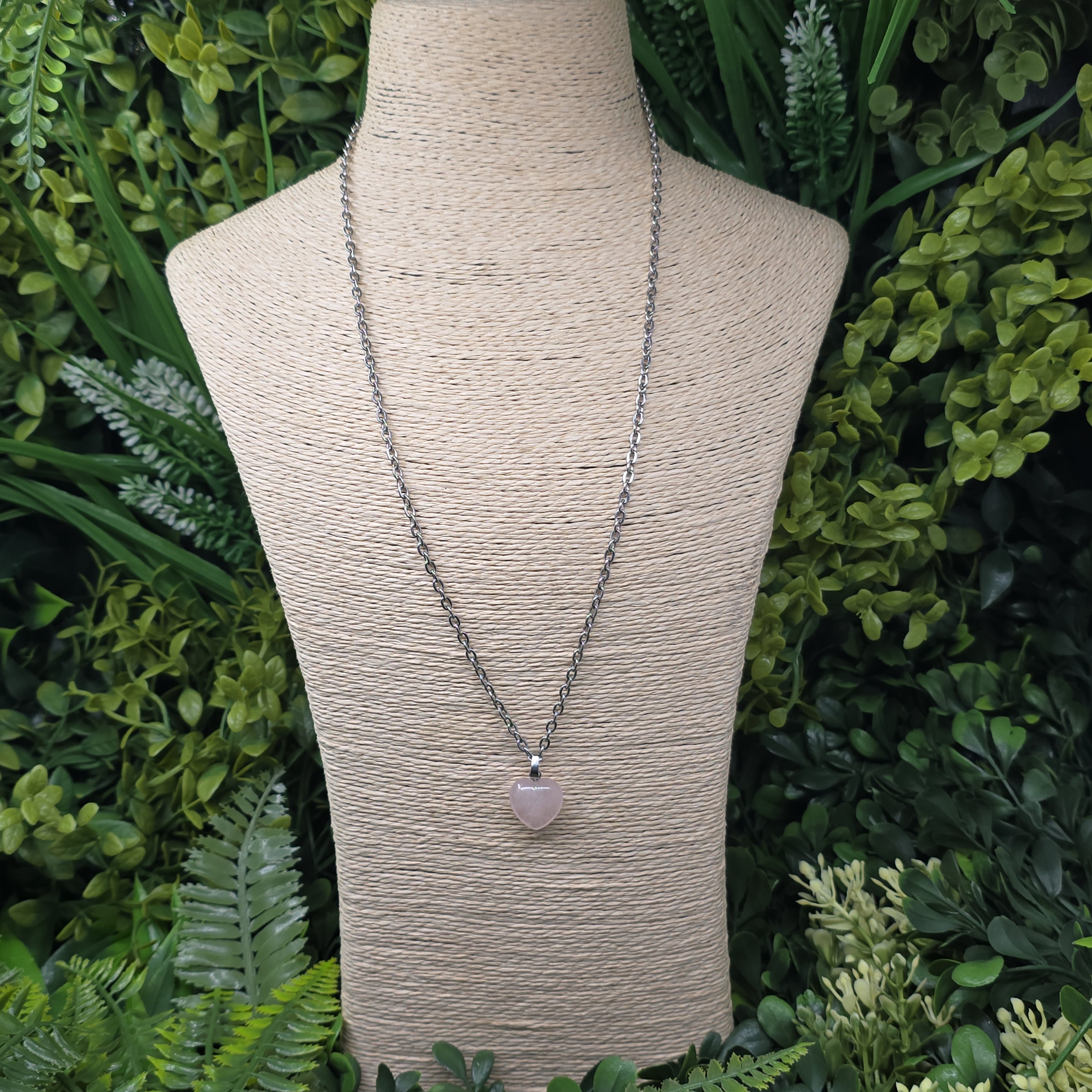 Collier “Cœur Tendre” – Quartz rose ✨