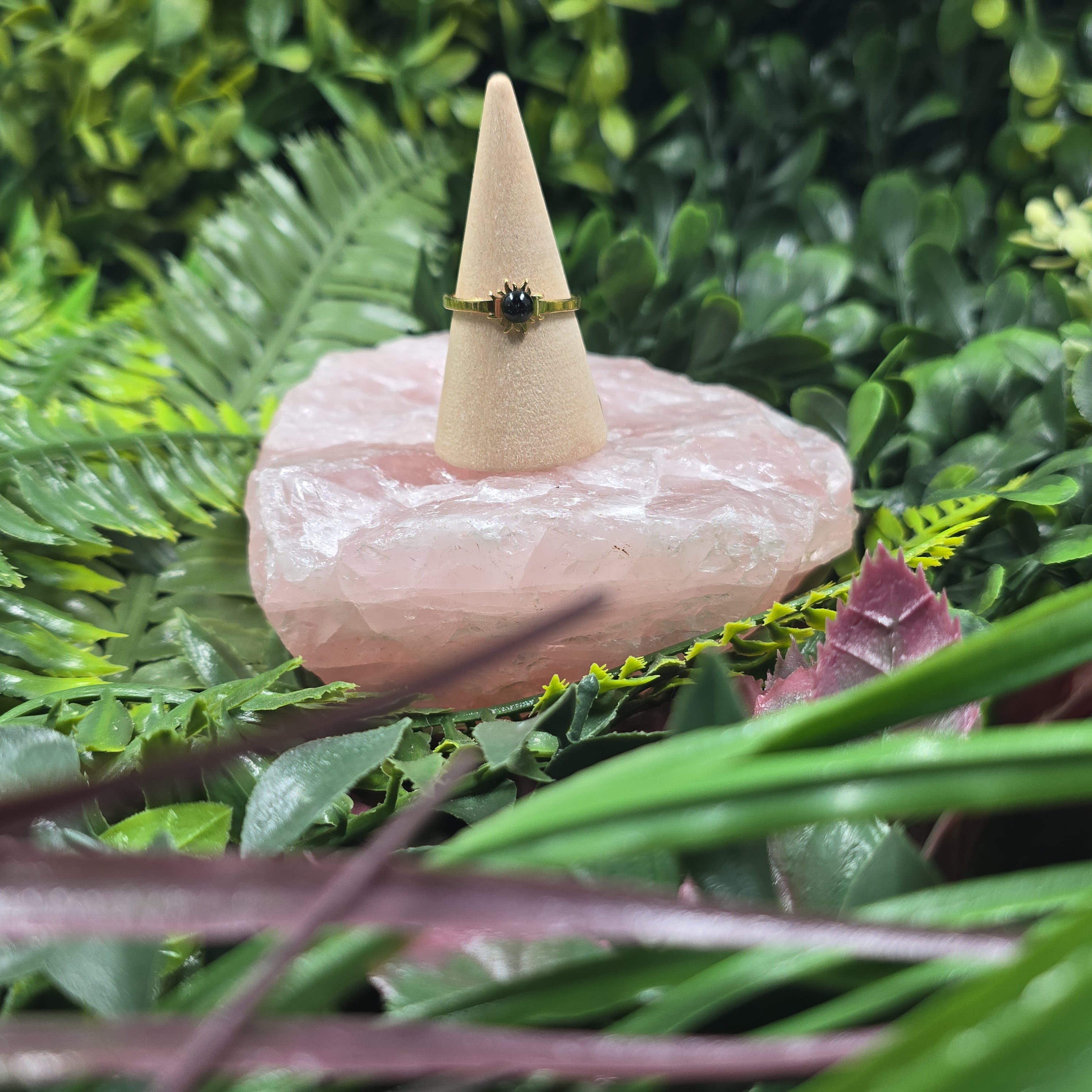 🖤 Bague ajustable en obsidienne – Ancrage & protection émotionnelle