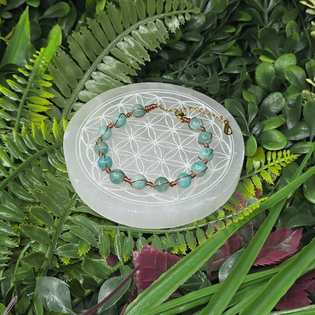 💚 Bracelet ajustable Amazonite 8 mm – douceur & confiance