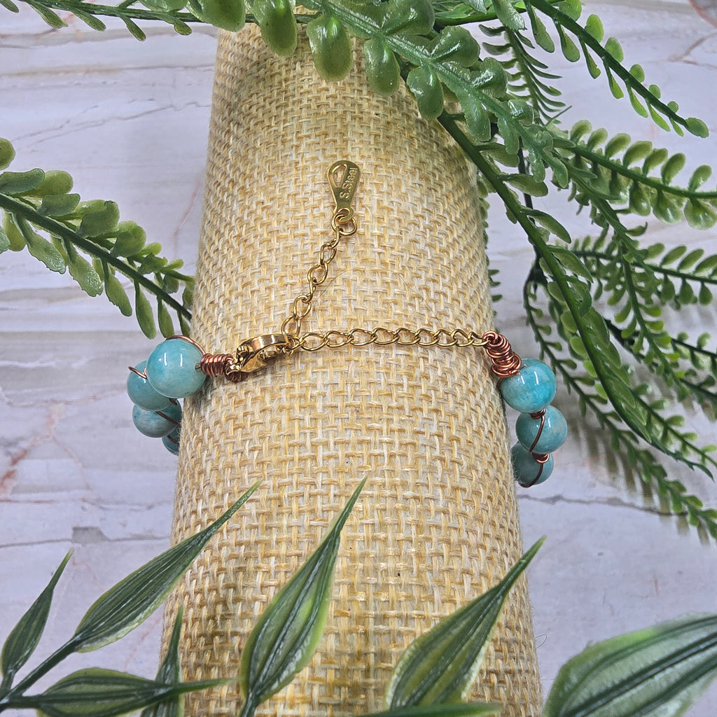 💚 Bracelet ajustable Amazonite 8 mm – douceur & confiance