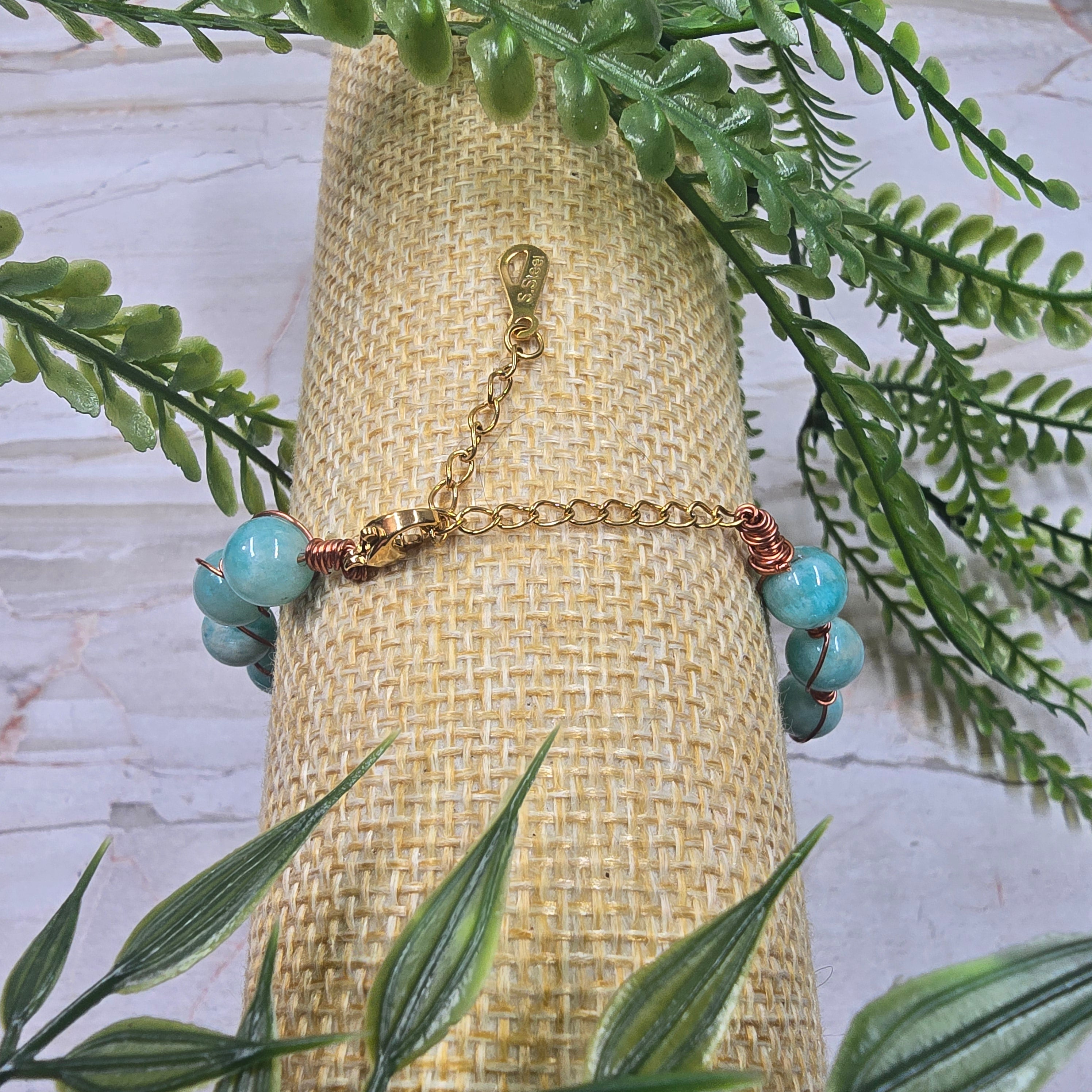 💚 Bracelet ajustable Amazonite 8 mm – douceur & confiance