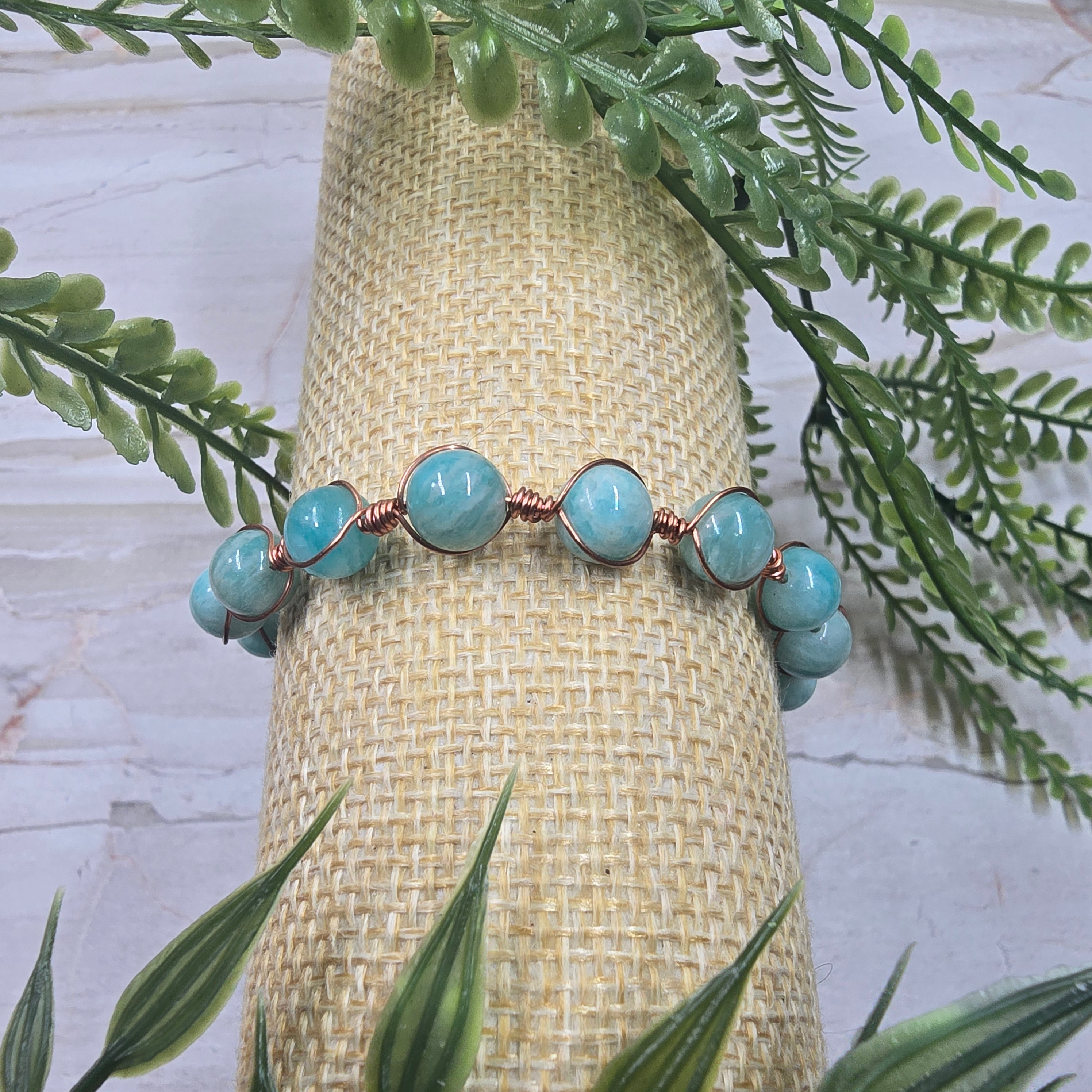 💚 Bracelet ajustable Amazonite 8 mm – douceur & confiance