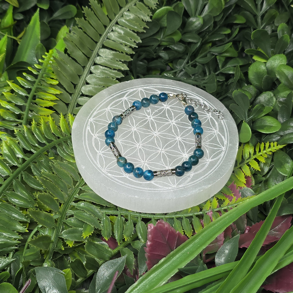 🌊 Bracelet ajustable Apatite 6 mm – clarté & énergie positive