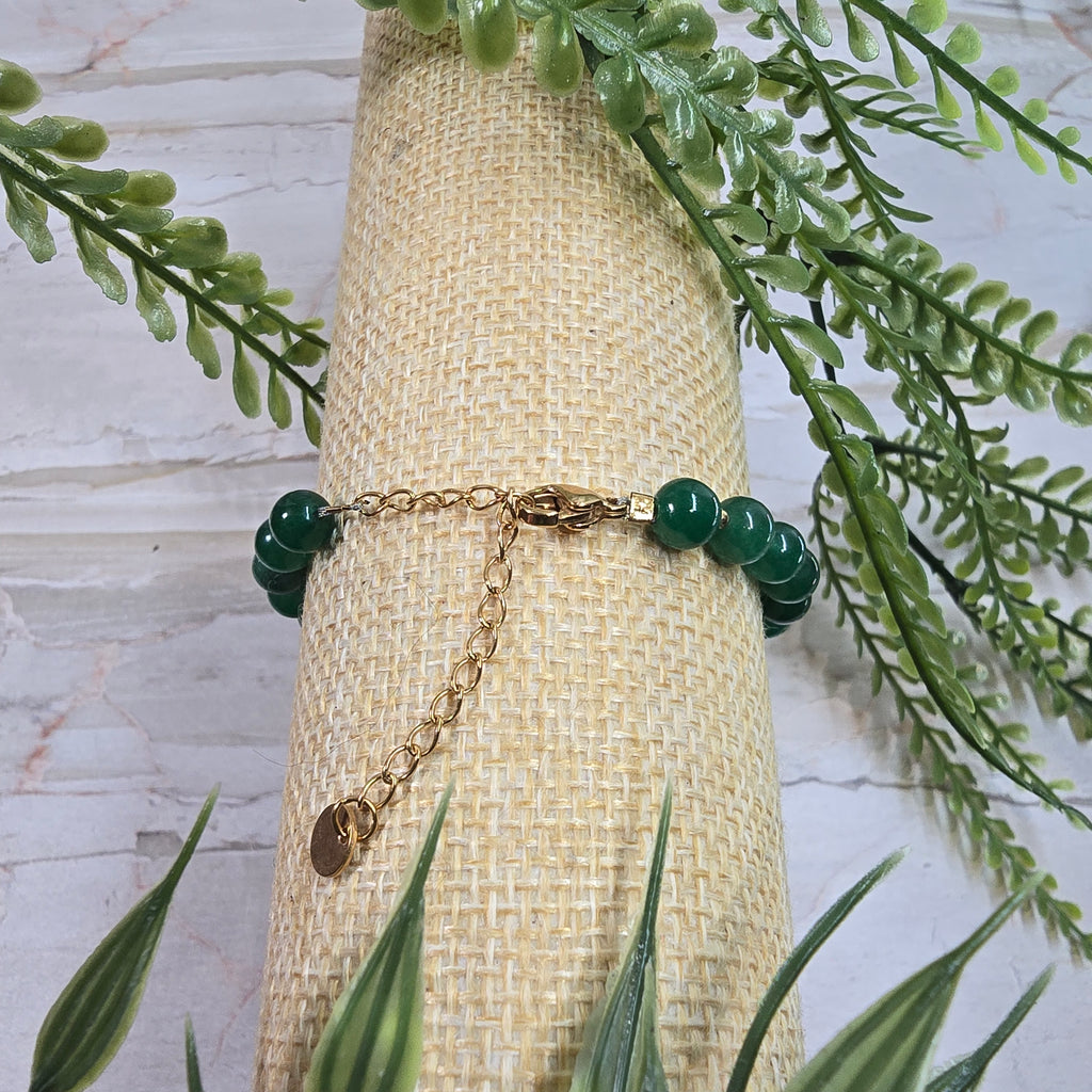 💚 Bracelet ajustable Aventurine Verte 6 mm – chance & harmonie