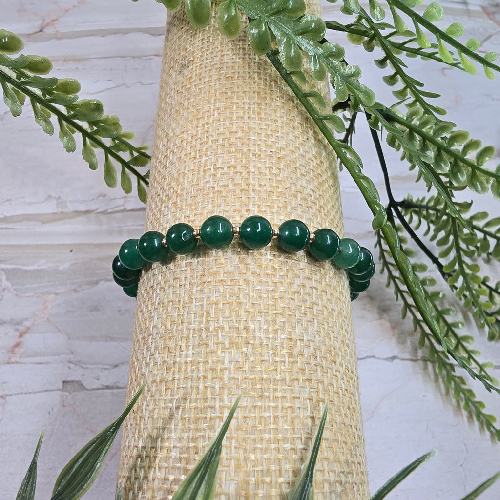 💚 Bracelet ajustable Aventurine Verte 6 mm – chance & harmonie