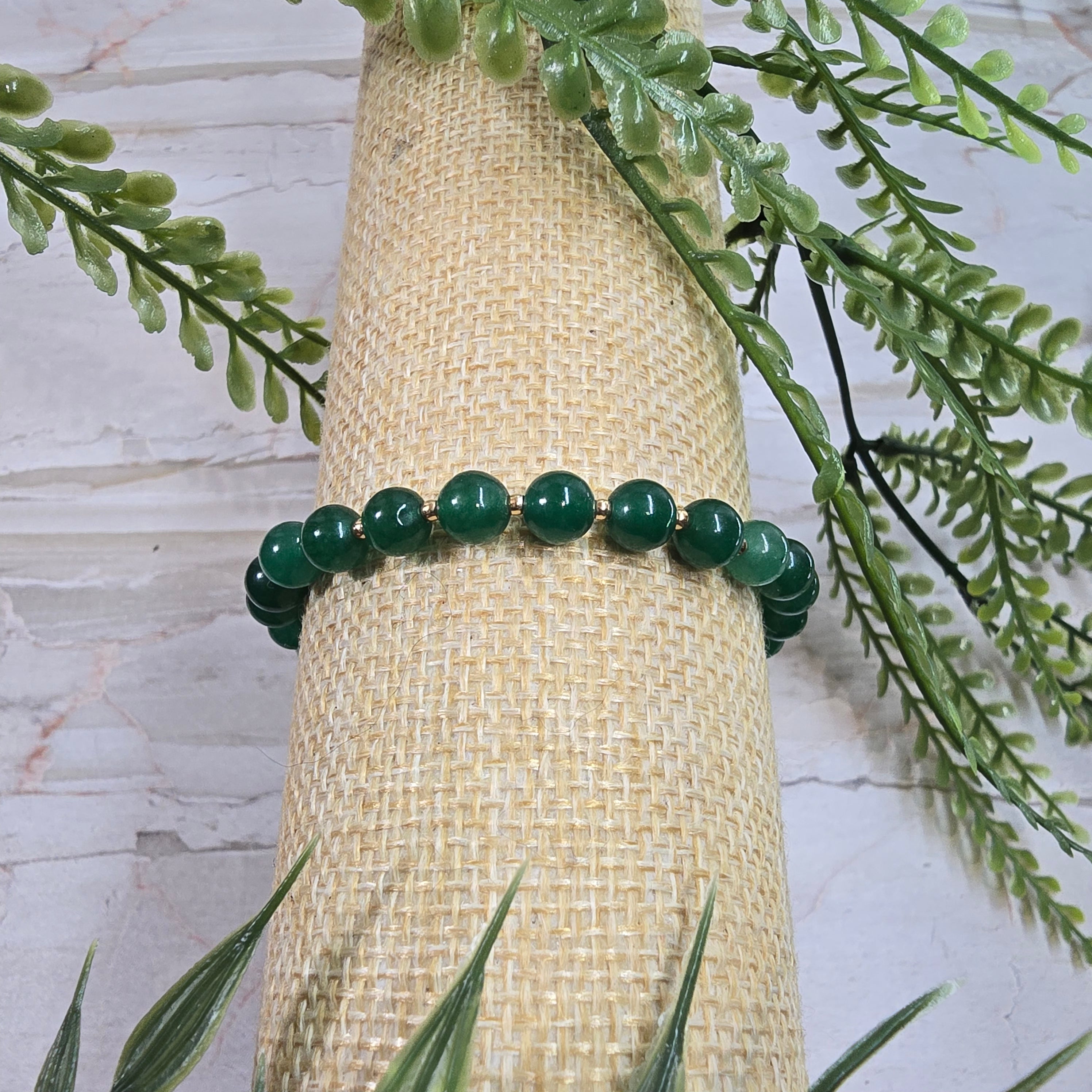 💚 Bracelet ajustable Aventurine Verte 6 mm – chance & harmonie