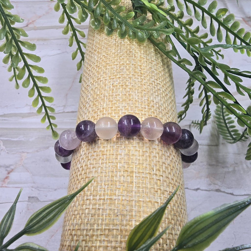 🌈 Bracelet élastique Fluorite 8 mm – clarté & harmonie