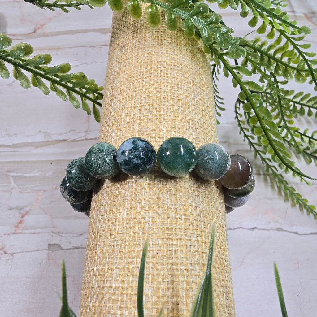 🌳 Bracelet Élastique Homme Agate Arbre 12mm 💪 Harmonie &amp; ancrage naturel