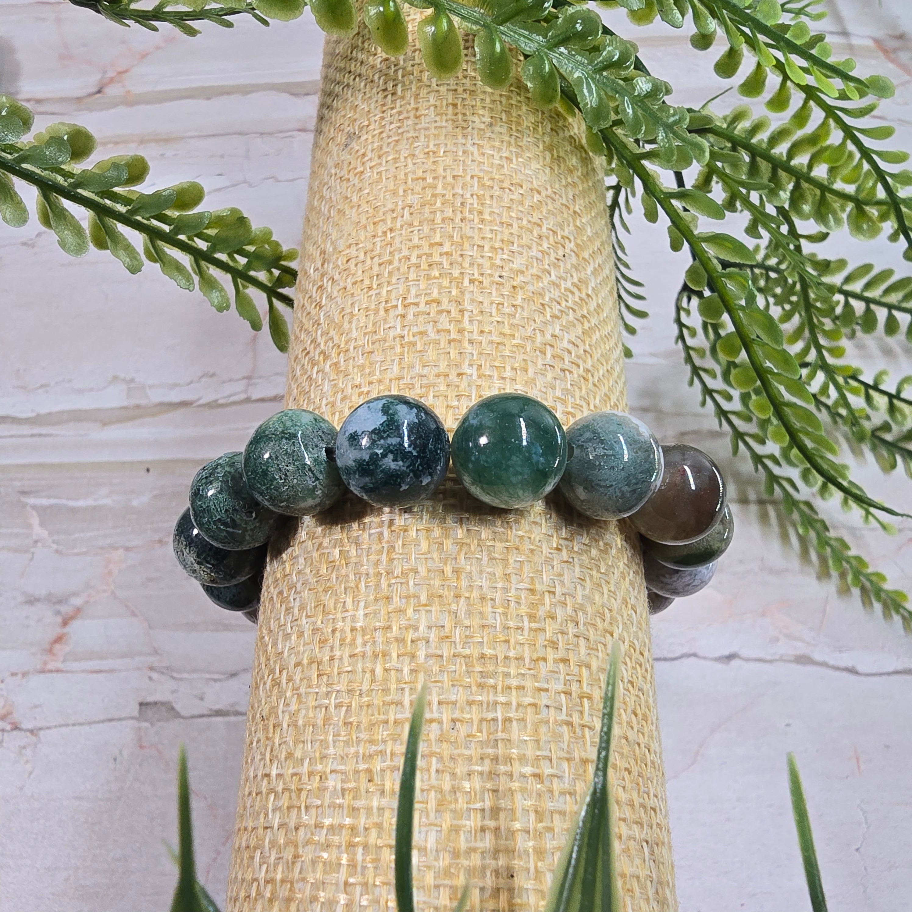 🌳 Bracelet Élastique Homme Agate Arbre 12mm 💪 Harmonie &amp; ancrage naturel