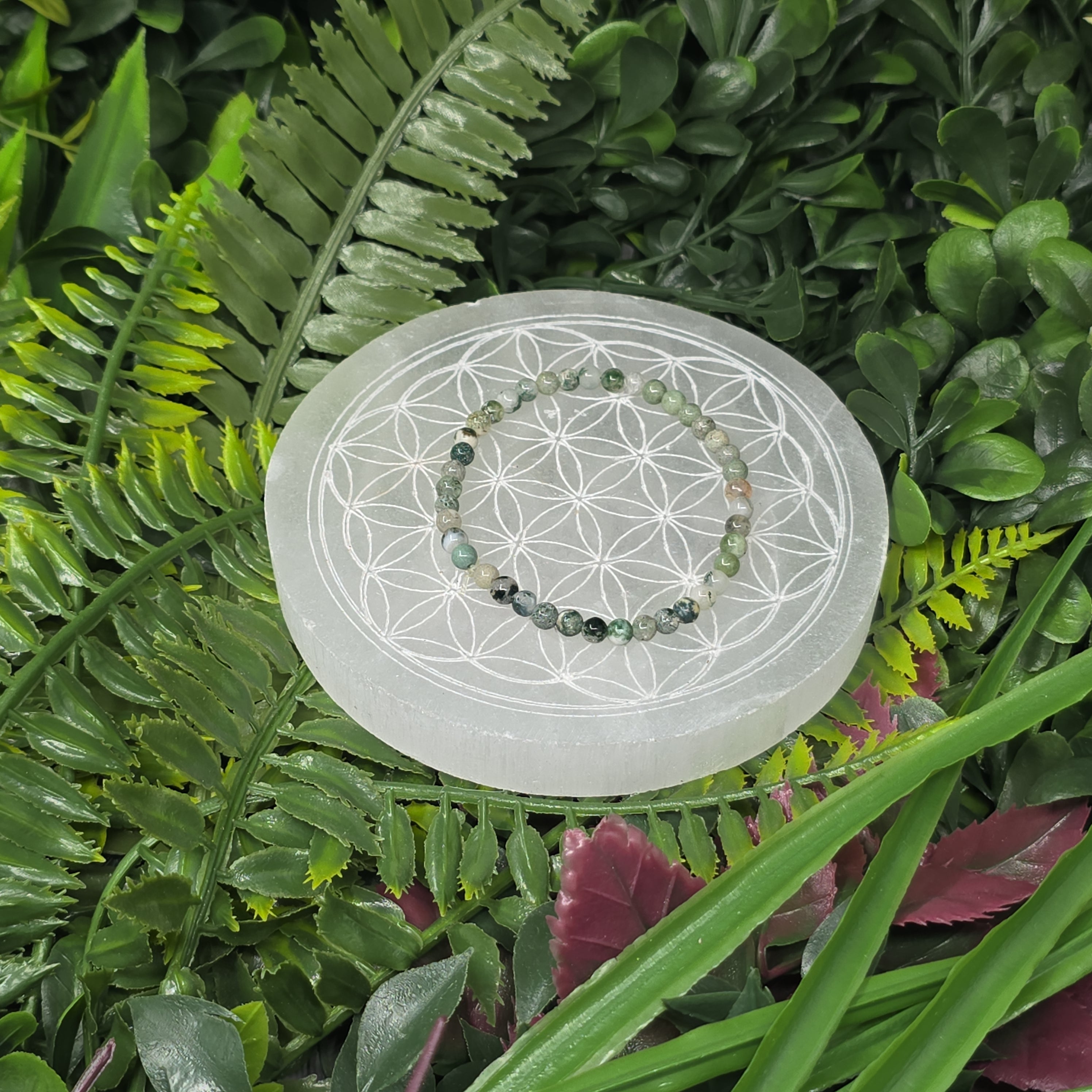 🌿 Bracelet élastique Agate Arbre 4 mm – ancrage & sérénité