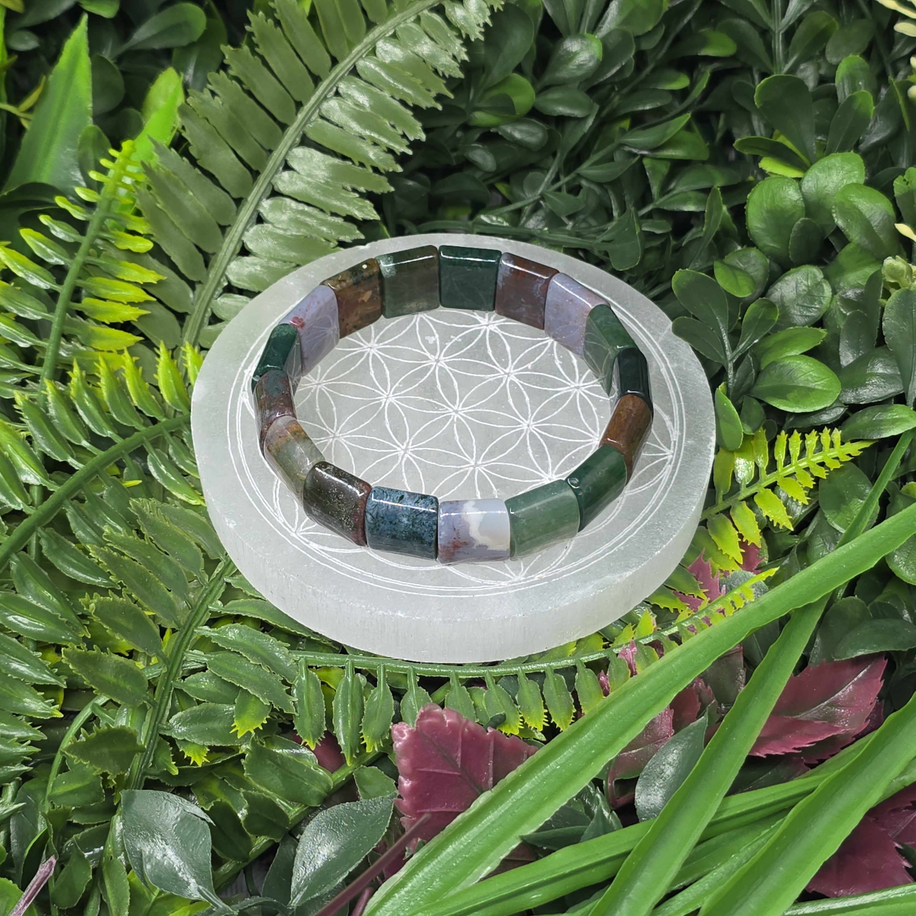 🌿 Bracelet Élastique Agate Indienne✨ Harmonie & ancrage tout en couleurs