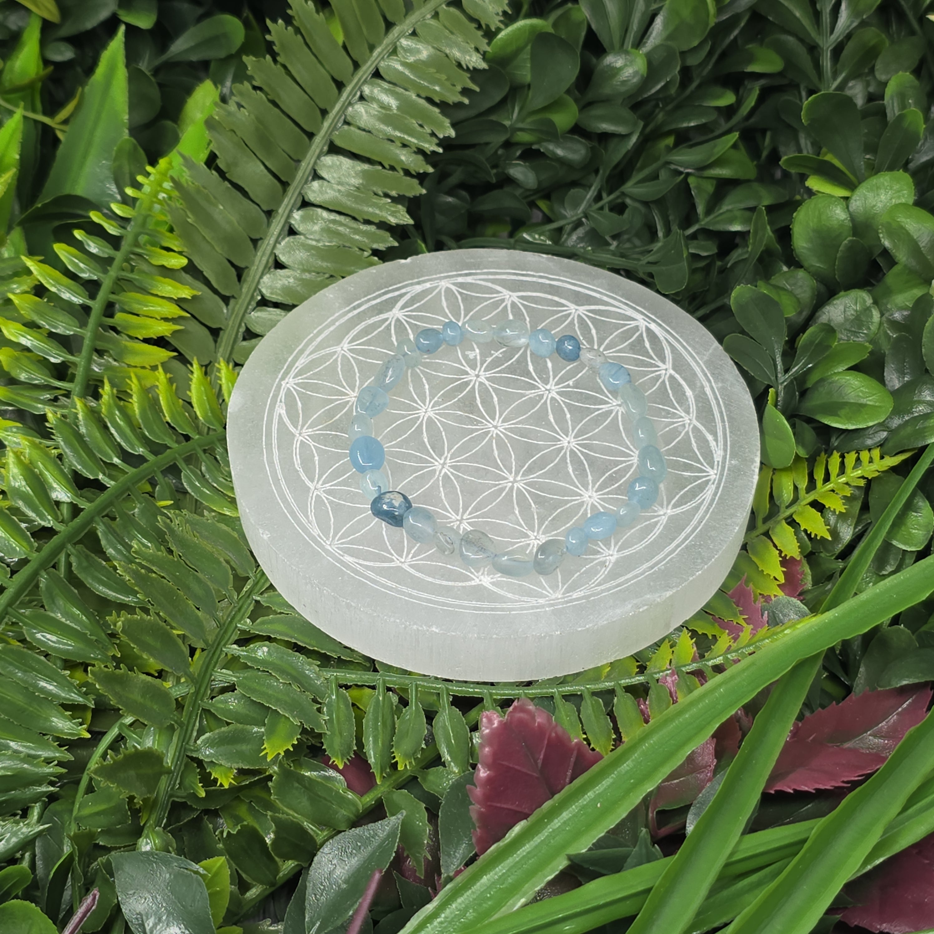 💙 Bracelet élastique Aigue-Marine – douceur & sérénité