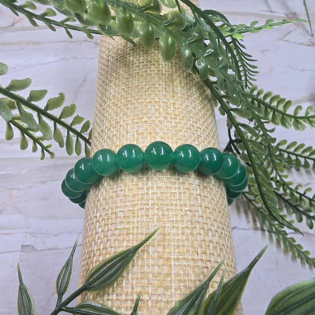 💚 Bracelet élastique Aventurine Verte 8 mm – chance & harmonie