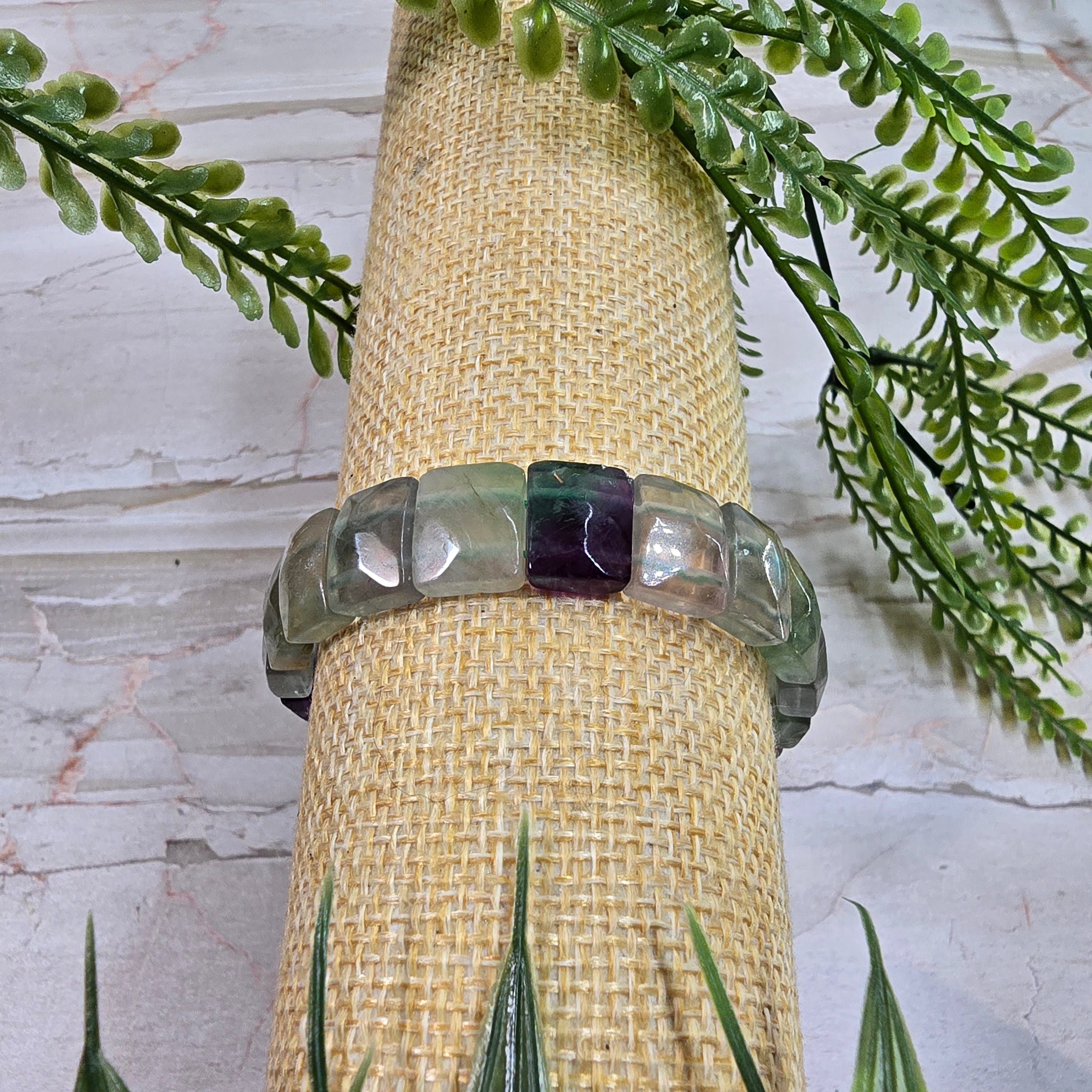 🌈 Bracelet Élastique Fluorite ✨ Clarté & équilibre émotionnel