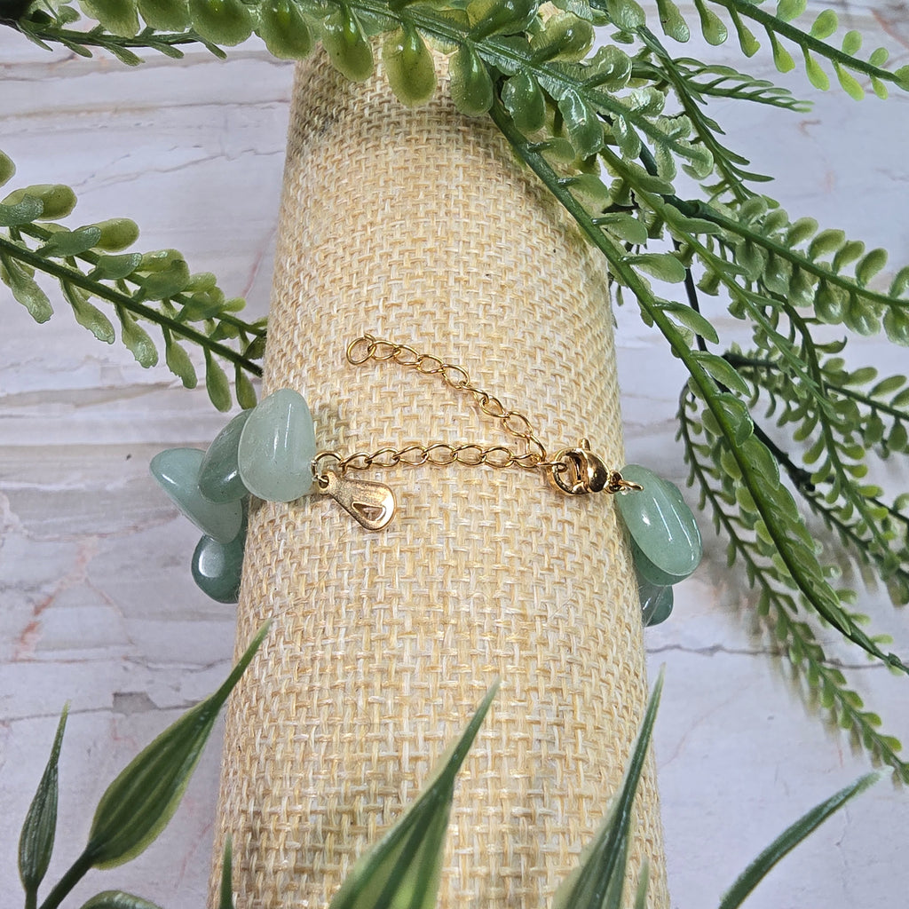 💚 Bracelet asymétrique ajustable Aventurine Verte – chance & harmonie