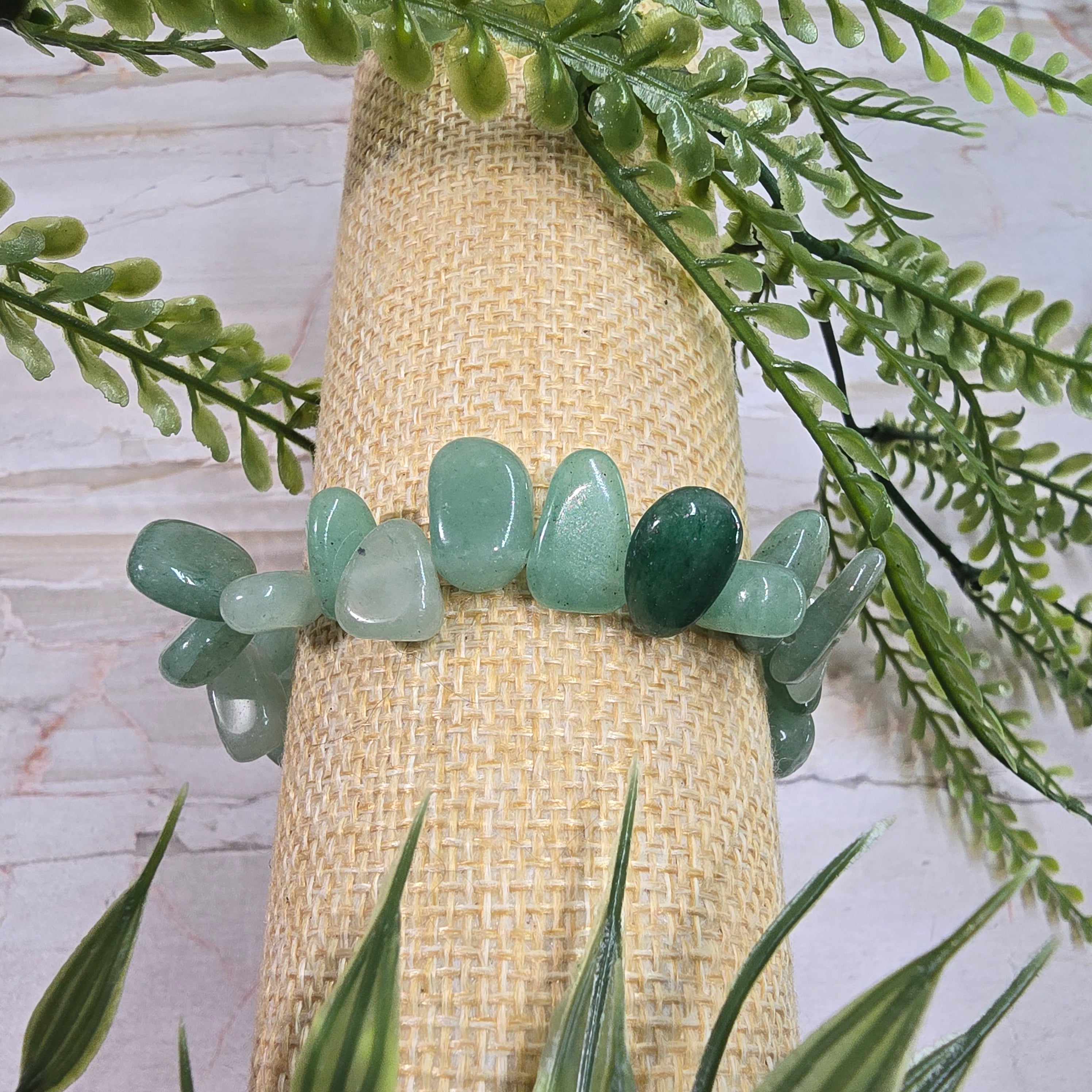 💚 Bracelet asymétrique ajustable Aventurine Verte – chance & harmonie