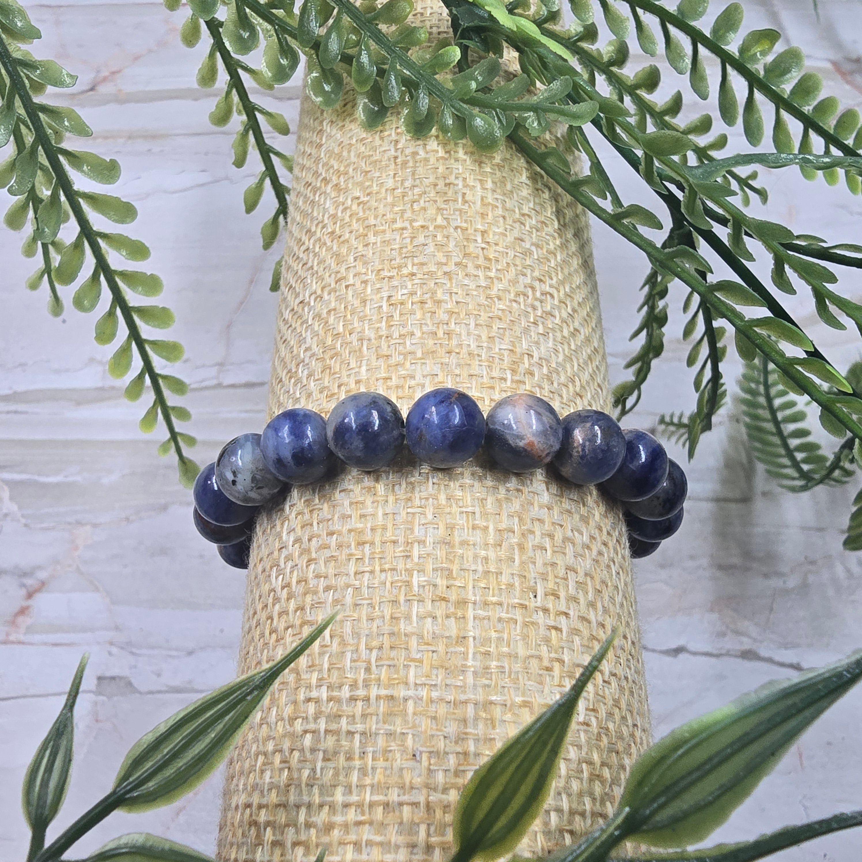🔵 Bracelet élastique Sodalite 8 mm – clarté & sérénité