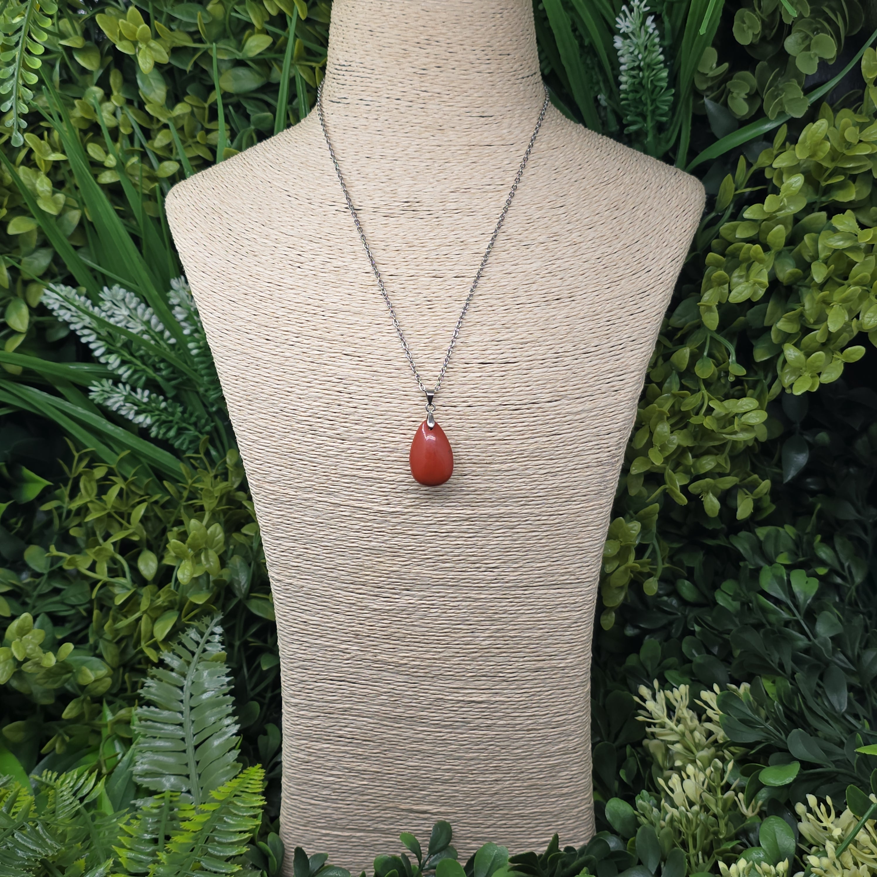 Collier “Goutte d’Énergie” – Jaspe rouge ❤️