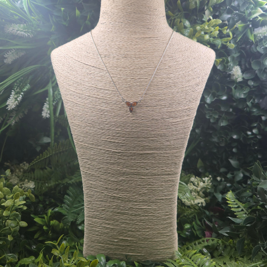 Collier d'ambre cognac naturel de la mer Baltique, en argent rhodié 925🌞