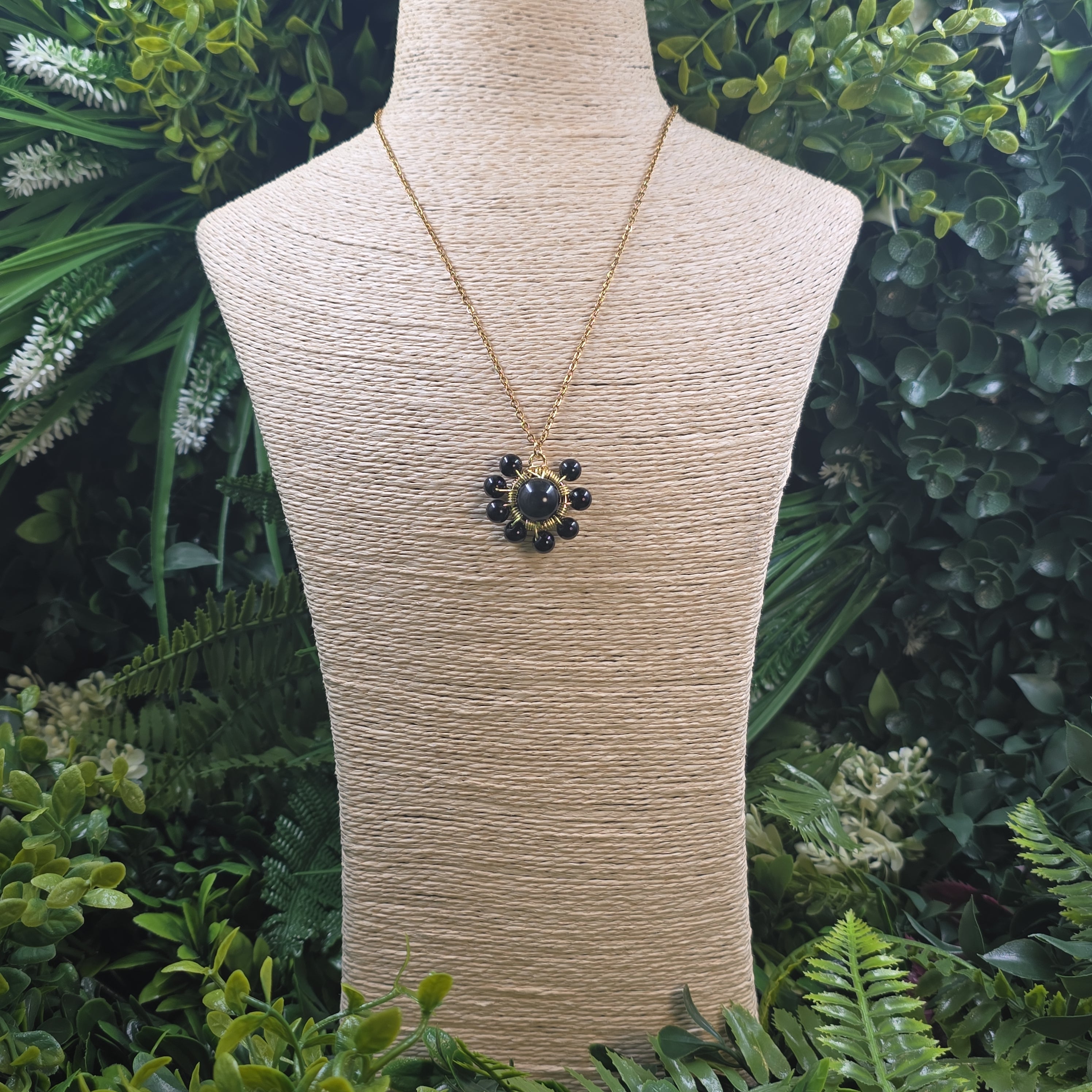 Collier Soleil Obsidienne — "Le Rayon Manquant"🌞